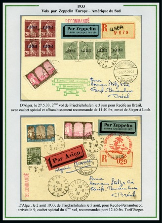 Stamp of Colonies françaises » Algérie La Poste aérienne en Algérie, 1924-1962, collection très développée avec 206 lettres sur pages d'exposition en 3 albums