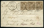 Stamp of France INDOCHINELettre recommandé pour la Cochinchine, réexpédiée