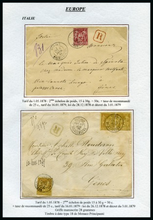 Stamp of France De MONACO pour l'ITALIE Deux lettres recommandés pour