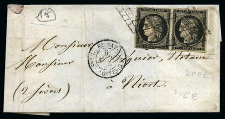 Stamp of France 1849, paire du 20c