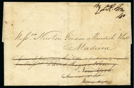 1827 (29 Sept.) Folded entire from St.Thomas to Madeira