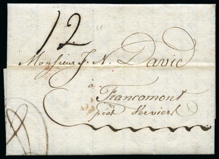 1819 (27 Nov.) Folded entire from St.Thomas to Francomont/Belgium,