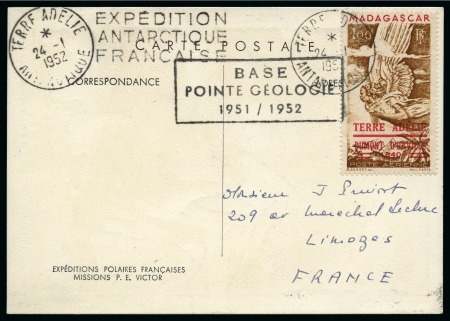 Stamp of Colonies françaises » TAAF 1952, carte des expéditions
