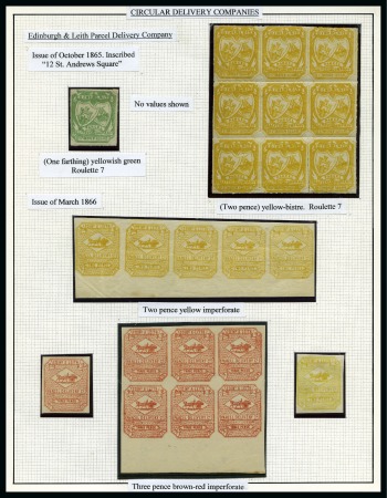 Stamp of Great Britain » Circular Delivery Companies 1865-1867 Specialised collection of Circular Delivery Companies neatly mounted and expertly written up on 22 album pages