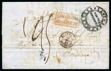 VENEZUELA TO FRANCE :1845 Folded from Caracas