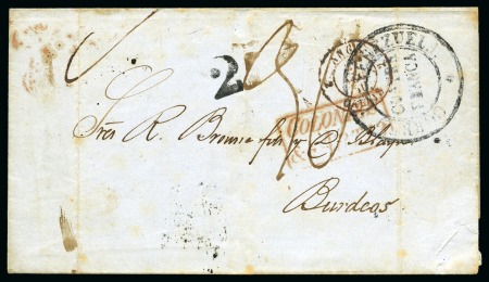VENEZUELA TO FRANCE :1850 (10 Oct.) Folded from Caracas