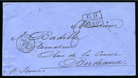 1865Envelope from St.Thomas to Bordeaux,