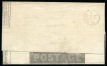 1840 (May 9) 1d Mulready lettersheet, stereo A18, uprated with 1840 1d black TF pl.1a
