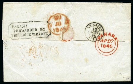 1846-66, Collection of stampless mail (9 covers) incl. the earliest known example of the British Postal Agency double arc ds