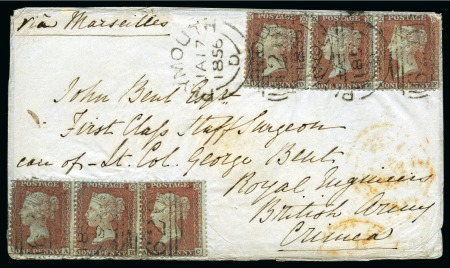 Stamp of Great Britain » 1854-1900 Postal History of the Perforated Line Engraved and Surface Printed Issues 1856 (Jan 17) Envelope from Plymouth to the Royal Engineers in the CRIMEA