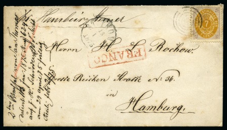 1873-90 7c Lilac and yellow tied by target cancel on