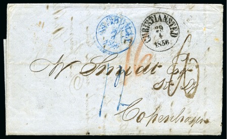 Stamp of Danish West Indies » Pre-Philately and Stampless Covers 1856 Folded cover from Christiansted and St.Thomas