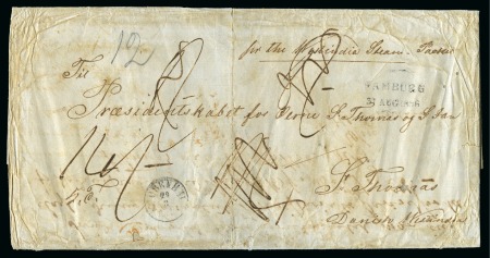 1856 (28 Aug.) OFFICIAL MAIL, Folded entire to St.Thomas,