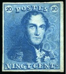 Stamp of Belgium » Belgique. 1849 Epaulettes - Émission COB N 1 et 2, 10 et 20 cent. Epaulettes neufs sans