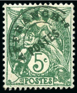 Stamp of France » Préoblitérés 1922-47 5c Blanc avec surcharge VERTE, neuf sans ch.,