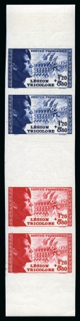 Stamp of France 1942 Bande Légion tricolore NON DENTELE, neuf sans