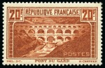 1929-31 20F Pont du Gard, Type I chaudron clair, neuf