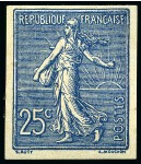 1903 Semeuse lignée 15c vert-gris, 20c brun-lilas,