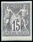 Stamp of France 1903 Semeuse lignée 15c vert-gris, 20c brun-lilas,