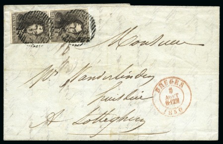 Stamp of Belgium » Belgique. 1849 Epaulettes - Émission N 1, 10 cent. brun en paire verticale (coup de ciseau