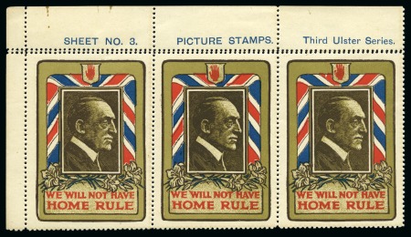 1914 Anti Home Rule (1d) Carson & flags top corner