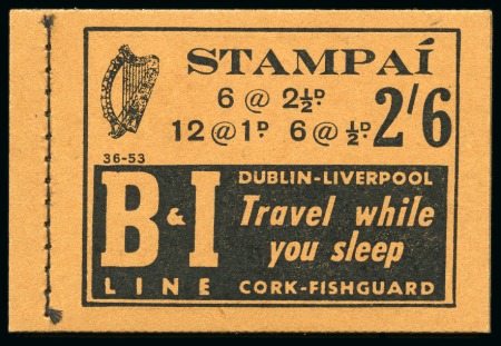 Stamp of Ireland » Booklets 1948-52 2s6d booklet, serial number 36-53, very fine