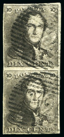 Stamp of Belgium » Belgique. 1849 Epaulettes - Émission N 1, 10 cent. brun : 2 paires verticale et horizontale