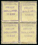 1/2d green, mint nh block of four, showing red overprint