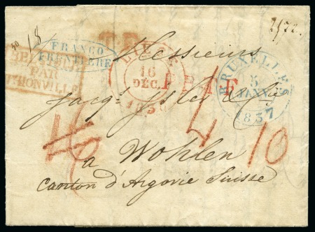 Stamp of Belgium » Belgique. Histoire Postale Lettre de LIEGE/16/DEC../1836 pour Wohlen Suisse, non