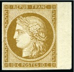 Stamp of France 1849 10c bistre-jaune et 10c bistre-brun, neuf sans