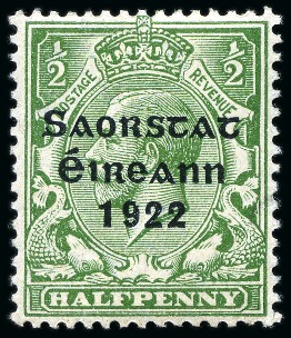 1/2d green, mint light hinged, showing MISSING ACCENT