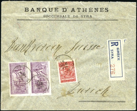 1906 (Dec 15) Envelope sent registered from Syros 