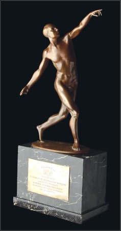 Stamp of Olympics Statues: Discus thrower in bronze signed by the ar