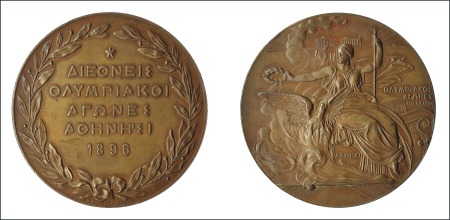 Stamp of Olympics » 1896 Athens 1896 Participation Medal in bronze, 50mm, by N.Lyt