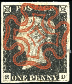 Stamp of Great Britain » 1840 1d Black and 1d Red plates 1a to 11 1840 1d Black pl.2 RD with fine to good margins, w