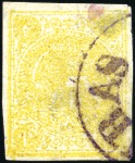 1876 4 Kran bronze yellow, four used singles, Type