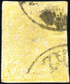 1876 4 Kran bronze yellow, two used singles, both 
