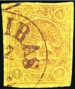1878 1 Kran bronze red on yellow paper, Type A, us