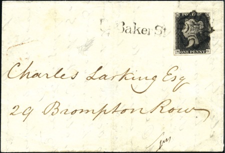 Stamp of Great Britain » 1840 1d Black and 1d Red plates 1a to 11 1840 (Sep 21) Lettersheet from London with 1840 1d