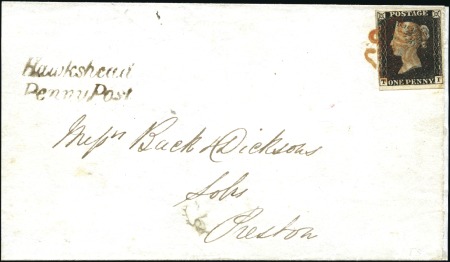 Stamp of Great Britain » 1840 1d Black and 1d Red plates 1a to 11 1840 (Aug 22) Wrapper (missing sideflaps) from Amb
