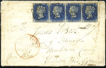 Stamp of Great Britain » 1840 2d Blue (ordered by plate number) 1842 (Aug 20) Entire from Drum, Londonderry, Irela