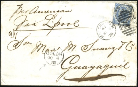 Stamp of Great Britain » 1855-1900 Surface Printed 1878 (Sep 4) Wrapper from Manchester to ECUADOR wi