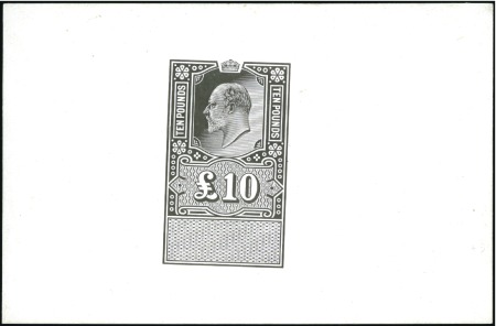 Stamp of Great Britain » Revenues KEVII £10 general duty revenue die proof in black 