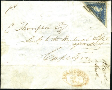 1855 (Oct 4) Wrapper from Graaff-Reinet to Cape To