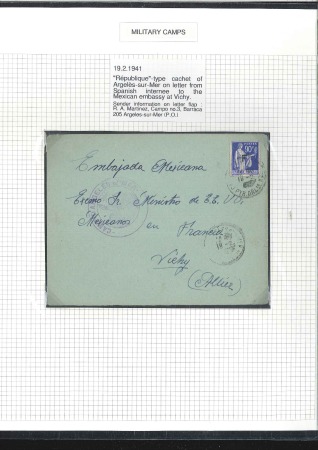 1938-41 Lot de 23 lettres, 20 décrites sur feuille