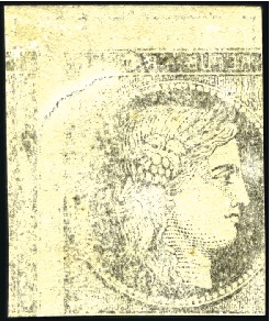 Stamp of France 1849 20c noir avec variété impression recto-verso,