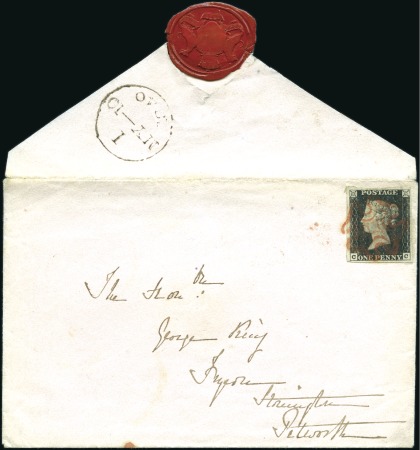 Stamp of Great Britain » 1840 1d Black and 1d Red plates 1a to 11 1840 (May 10) Envelope from London to Petworth wit