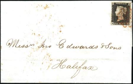 Stamp of Great Britain » 1840 1d Black and 1d Red plates 1a to 11 1840 (May 11) Wrapper from Liverpool to Halifax wi