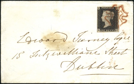 Stamp of Great Britain » 1840 1d Black and 1d Red plates 1a to 11 1840 (May 13) Envelope from London to Dublin, Irel