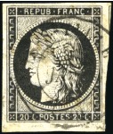1849 20c noir, 4 timbres obl. T15 seul : du 2 janv